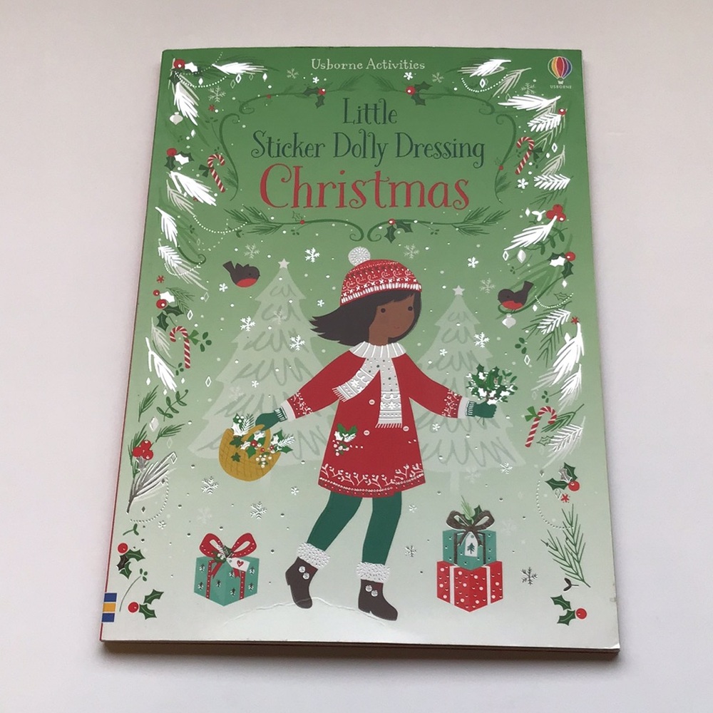 Usborne Little Sticker Dolly Dressing Christmas Book - Green